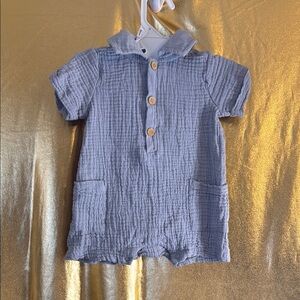 Gray Bodysuit with Peter Pan Collar